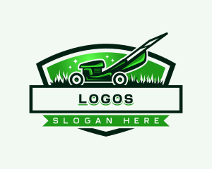 Grass Cutter Lawn Mower Logo