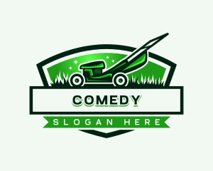Grass Cutter Lawn Mower Logo