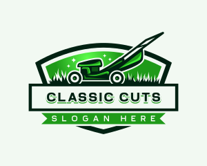 Grass Cutter Lawn Mower logo design