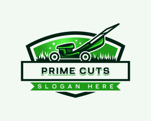 Grass Cutter Lawn Mower logo design