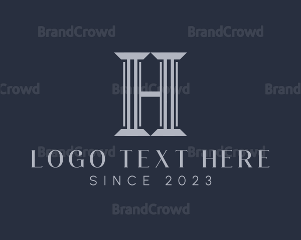 Law Firm Column Letter H Logo