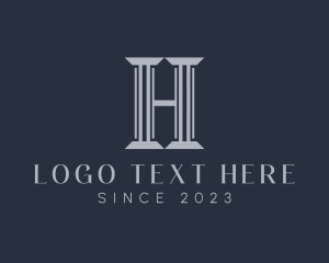 Column - Law Firm Column Letter H logo design