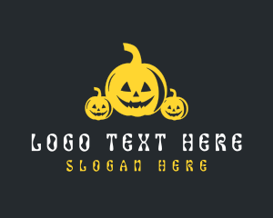 Halloween Party - Halloween Scary Pumpkin logo design