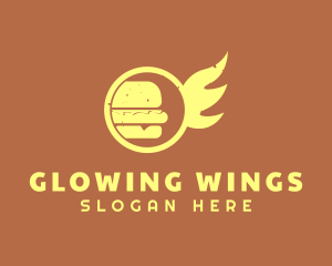 Yellow Burger Wings logo design