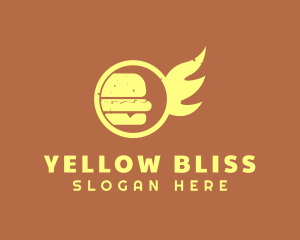 Yellow Burger Wings logo design