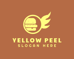 Yellow Burger Wings logo design