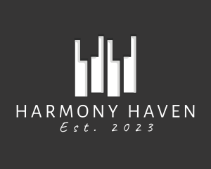 Composer - Modern Music Piano Keys logo design
