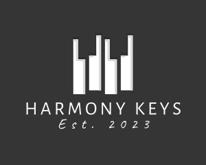 Pianist - Modern Music Piano Keys logo design