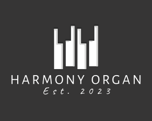 Organ - Modern Music Piano Keys logo design