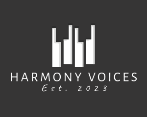 Choir - Modern Music Piano Keys logo design