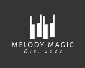 Modern Music Piano Keys logo design