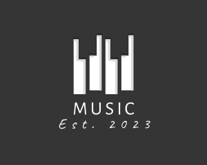 Modern Music Piano Keys logo design