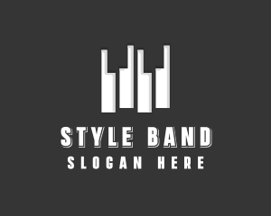 Modern Music Piano Keys logo design