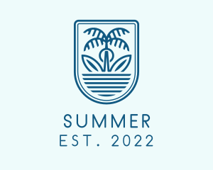 Summer Beach Surfing  logo design