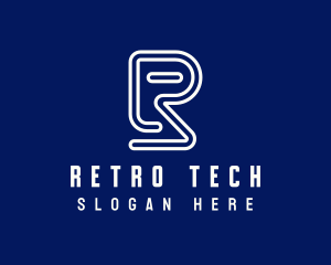 Modern Tech Letter R logo design