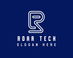 Modern Tech Letter R logo design