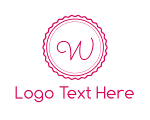 Toffee - Pink W Stamp logo design