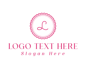 Pink Circle - Feminine Stylish Stamp logo design