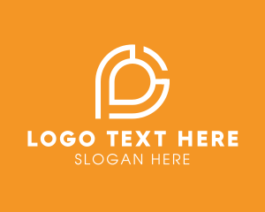 White - Digital Pin Letter P logo design