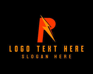 Electrician - Lightning Letter R logo design