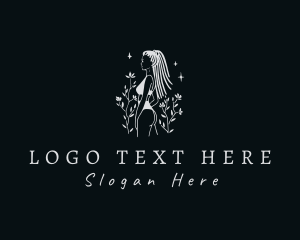 Girl - Floral Woman Lingerie logo design