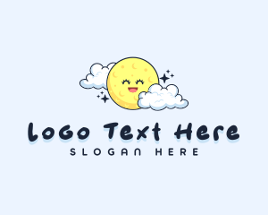 Sleep - Happy Moon Cloud logo design