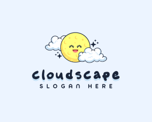 Happy Moon Cloud logo design