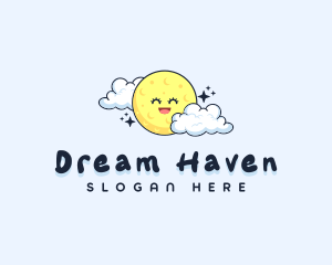 Slumber - Happy Moon Cloud logo design