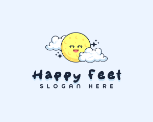 Happy Moon Cloud logo design