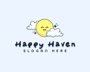 Happy Moon Cloud logo design