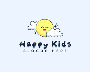 Happy Moon Cloud logo design