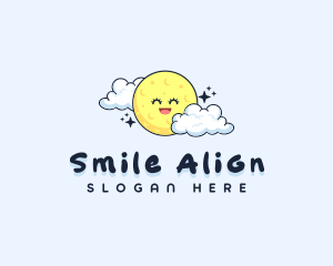 Happy Moon Cloud logo design