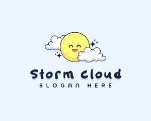 Happy Moon Cloud logo design