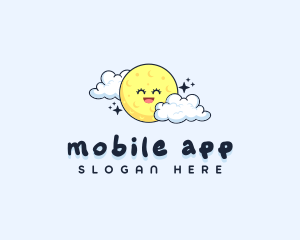 Cute - Happy Moon Cloud logo design