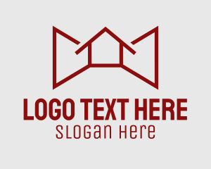 Rental - Red House Bow Tie logo design