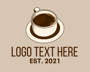 Caffeine - Dark Coffee Line Art logo design
