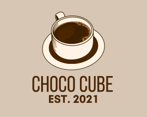 Cup - Dark Coffee Line Art logo design