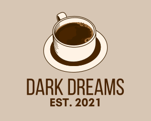 Dark Coffee Line Art logo design