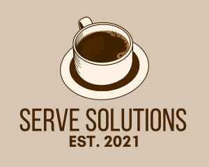 Serve - Dark Coffee Line Art logo design