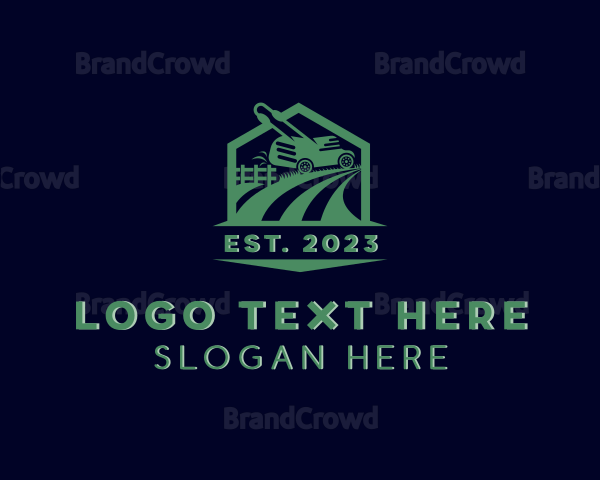 Grass Lawn Mower Logo