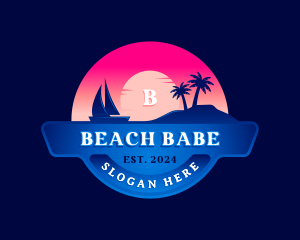 Beach Resort Travel Destination logo design