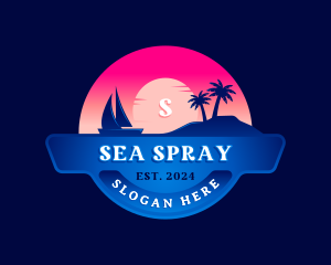 Beach Resort Travel Destination logo design