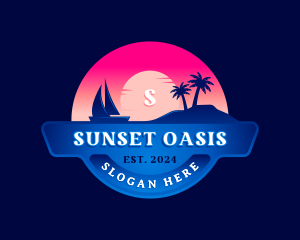 Beach Resort Travel Destination logo design