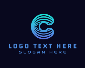 Game Clan - Cyber Digital Letter C logo design
