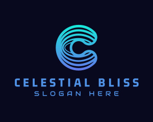 Cyber Digital Letter C logo design