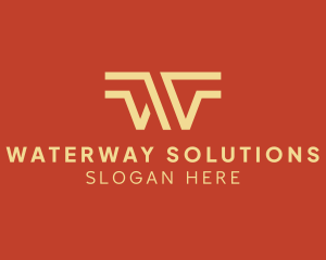 Stripe Line Wing Business logo design