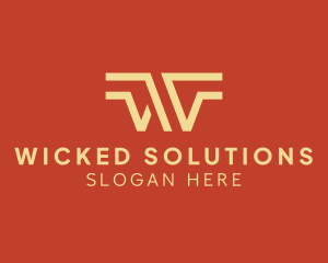 Stripe Line Wing Business logo design