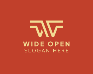 Stripe Line Wing Business logo design