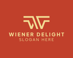 Stripe Line Wing Business logo design