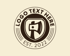 Logger - Axe Shied Badge logo design
